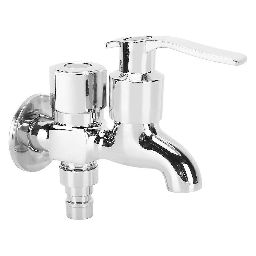 1 Inlet 2 Outlet Double Heads Dual Use Single Cold Washing Machine Water Faucet Tap for Home A-B