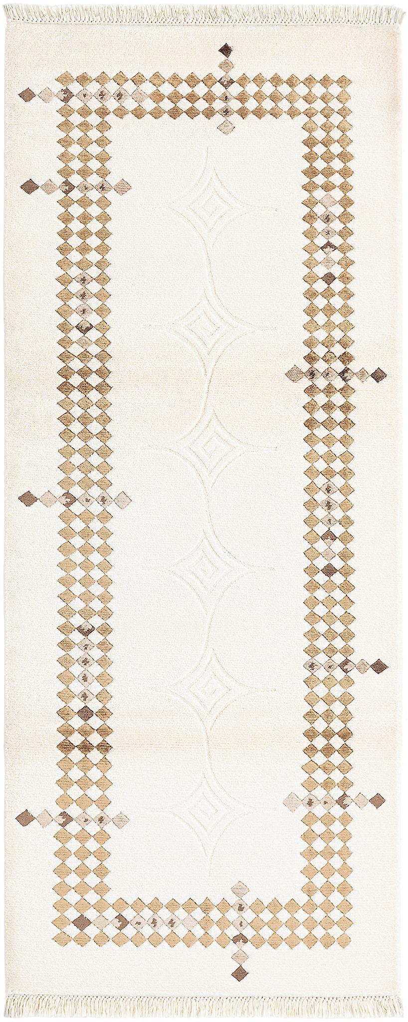 Hadorn Darya-印度 79x198 配米色手摇织机印度地毯