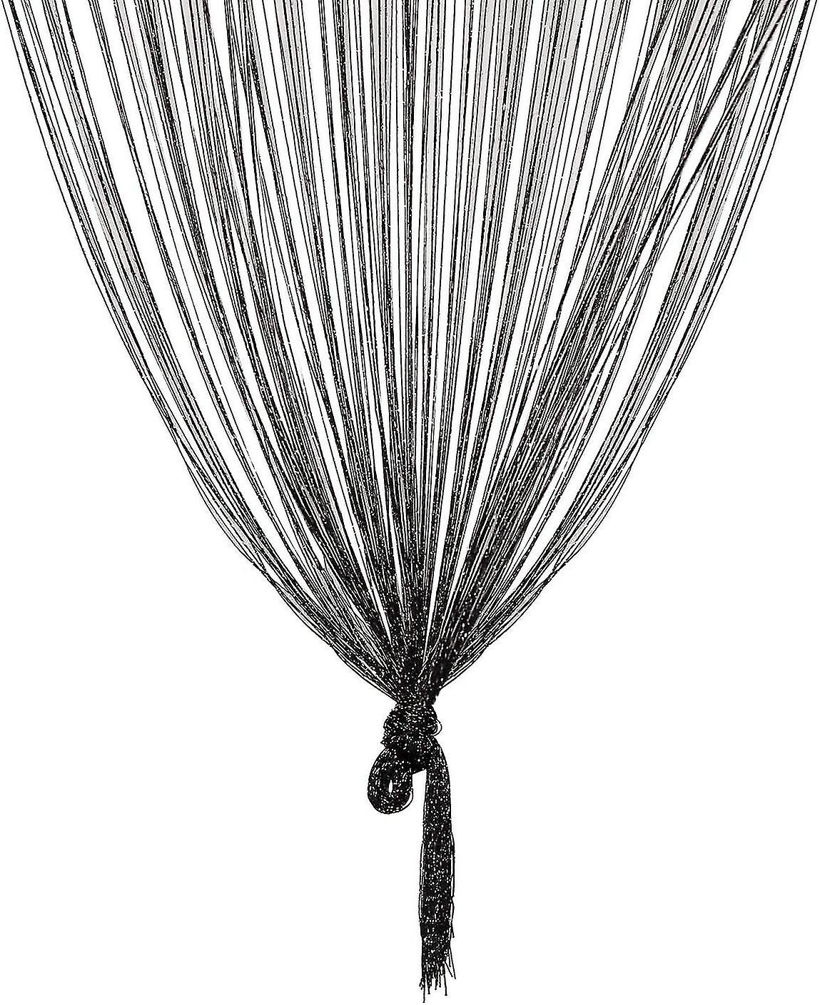 1*2m Black Dew Drops String Curtain Panel Perfect As Fly Screen