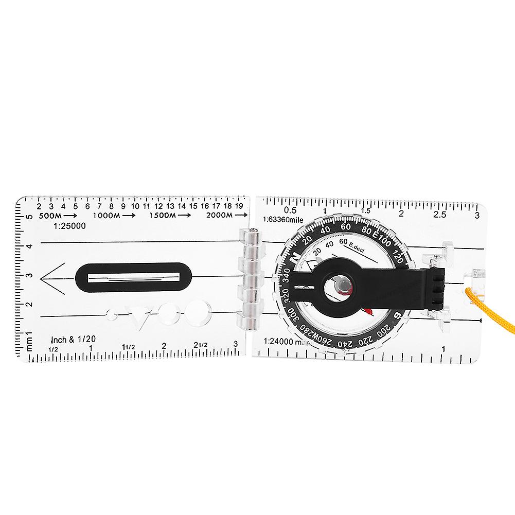 Compass Hiking, Outdoor Lightweight Plastic Map Transparent Ruler Mapping Compass Tool Accessory Multifunctional Drawing Ruler Other Climbing Camping