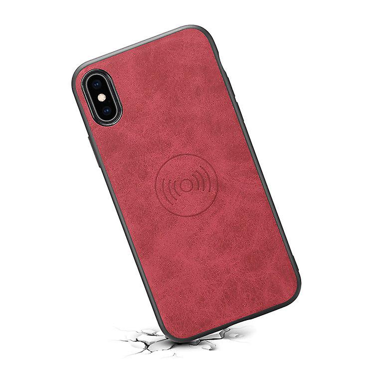 Wallet Leather Case Card Slot For Iphone Xs Max Retro Red Pc4580