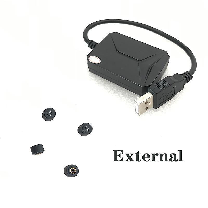 Usb Android Tpms Sistema di monitoraggio della pressione dei pneumatici Display Sistema di allarme 5V Sensori interni per la navigazione dell'auto Autoradio 4 sensori