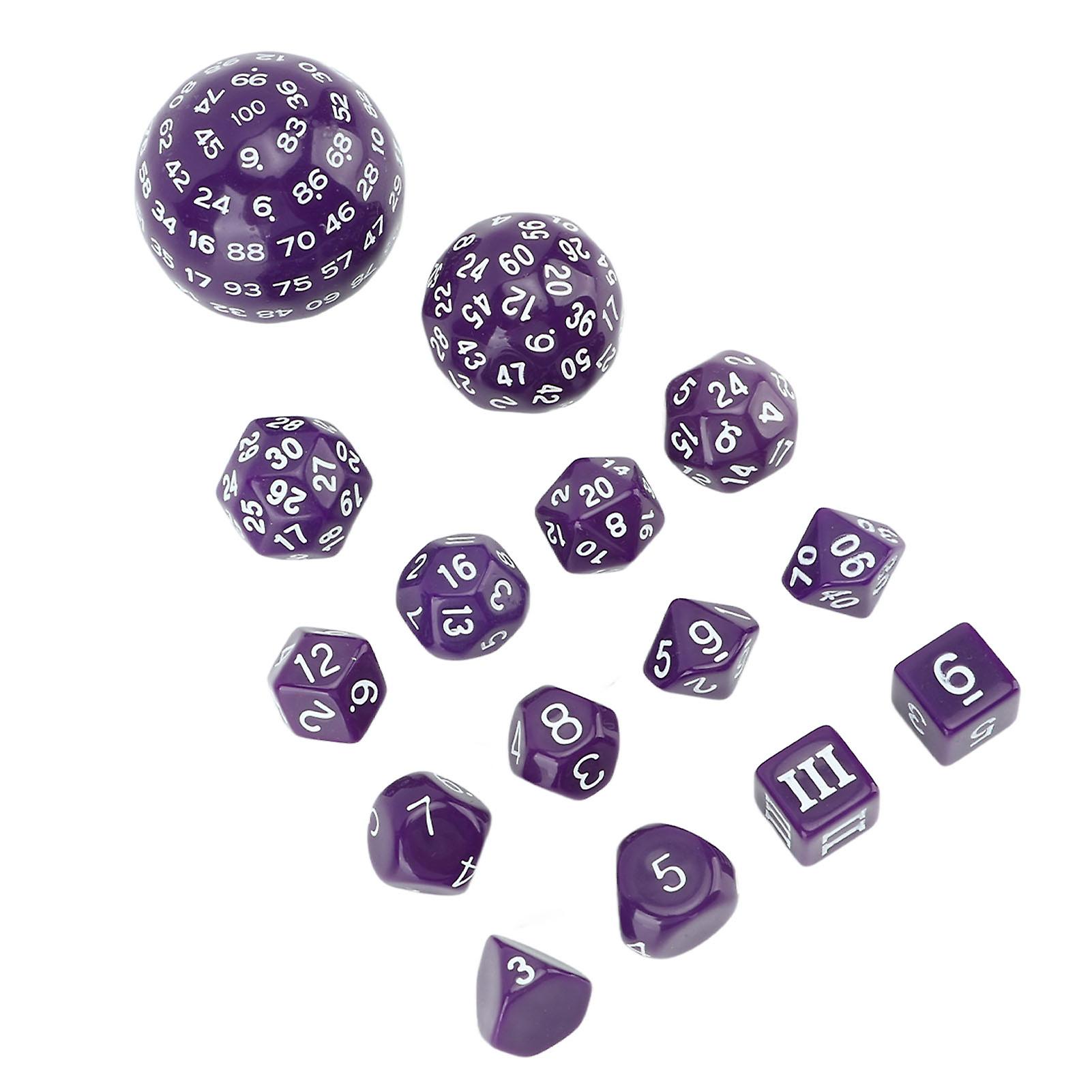 15pcs Polyhedral Dice Set 3 to 100 Sides Complete Polyhedral Dice Set for Table Games Role Playing 