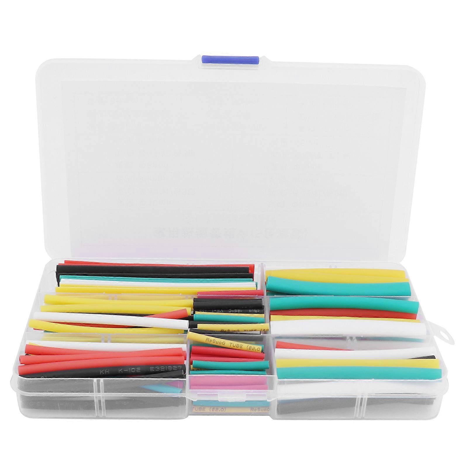 Qukaim Heat Shrinkable Tubing Heat Shrink Tubing Set, 140Pcs Insulation Protection Shrinkable Connector Kit, 5 Colors Combination, Various Sizes