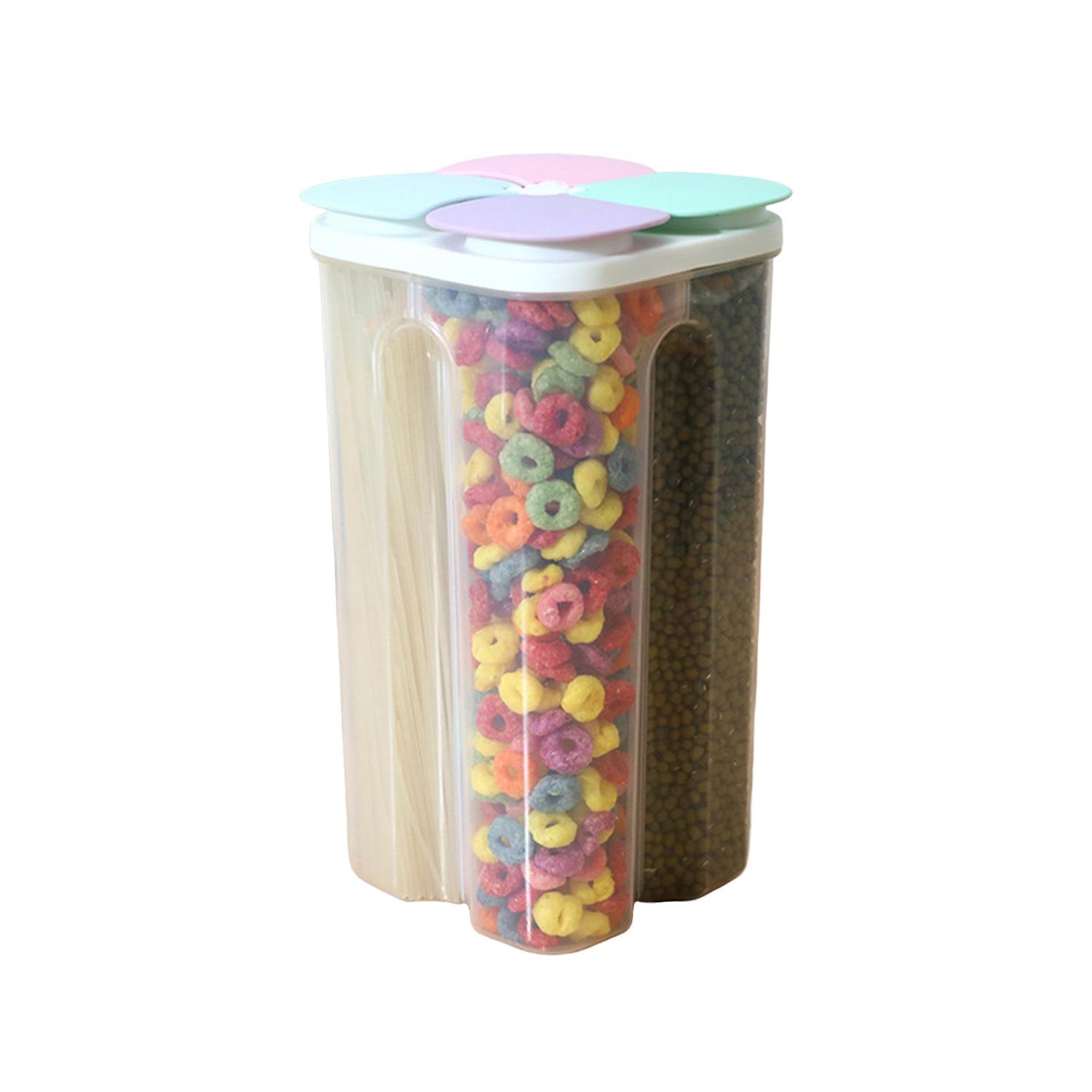 Grain Storage Box Transparent Effect Large Capacity Detachable Save Space Cereal Storage Container A