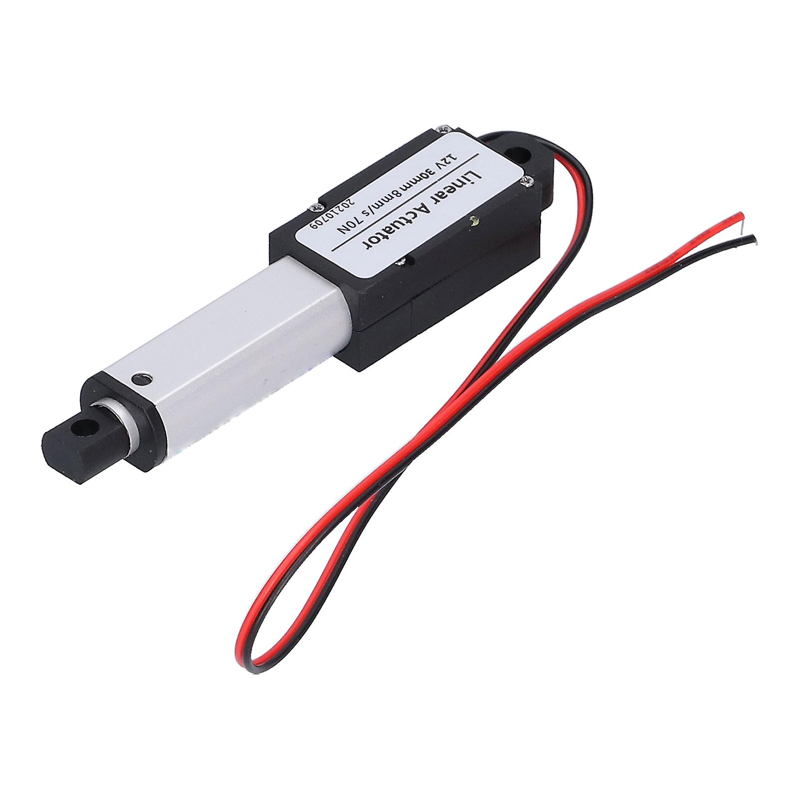 Linear Actuator 30mm DC 12V Noise Cancelling Short Circuit Protection Waterproof Mini Electric Linear Actuator8mm/s-70N 