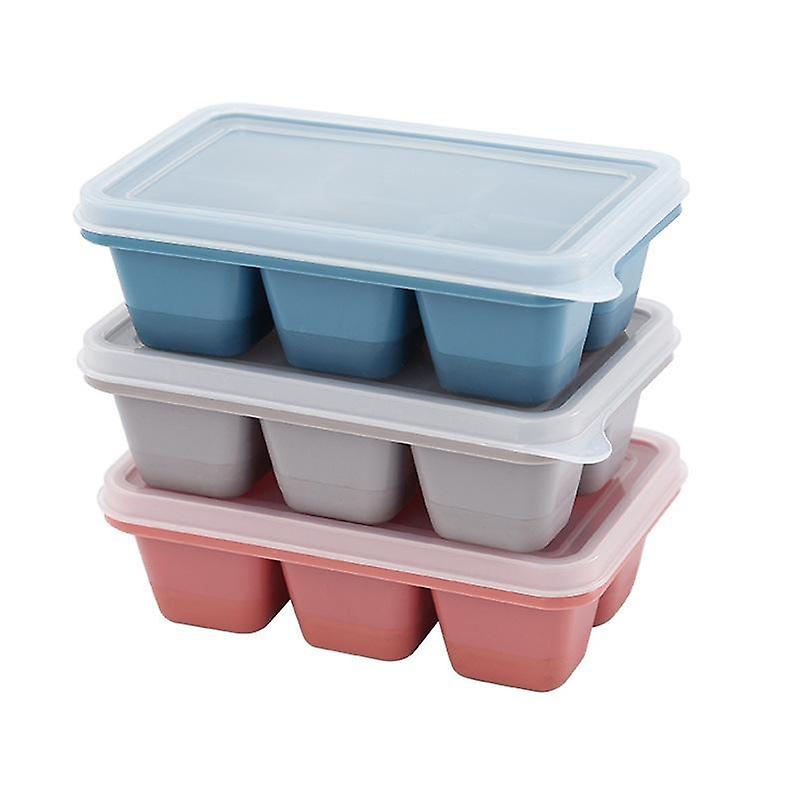 Set of 3 Silicone Ice Cube Trays with Lid, Stackable and Dishwasher Safe, for Beer, Wine, Whiskey, C