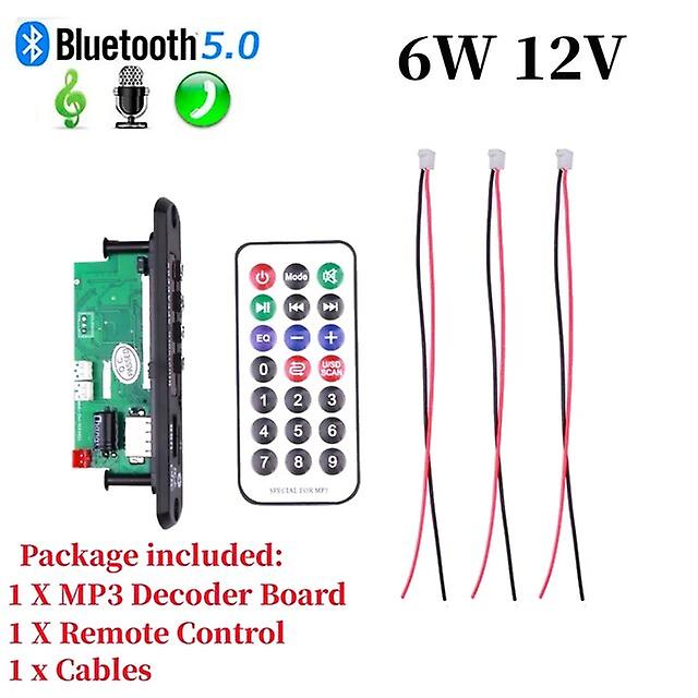 6W Amplifier DIY MP3 WMA WAV APE FLAC Decoder Board 12V 3W Bluetooth 5.0 Call Recording USB TF FM Radio Mp3 Music Player Speaker Bluetooth Transmitter