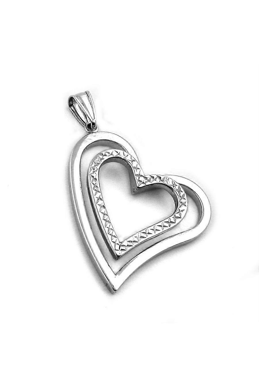 Pendant Two Hearts Rhodinized Silver 925 - Gl91220