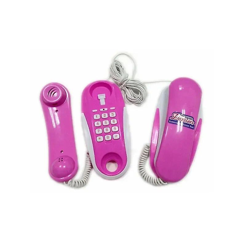 Children Kids Pretend Play Intercom Phone Set Interactive Toy Telephone Set 2 Telephones Ringing Sound Talk to Each Other