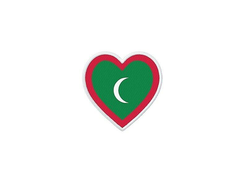 Patch badge ecusson prints thermocollant heart flag MV maldives