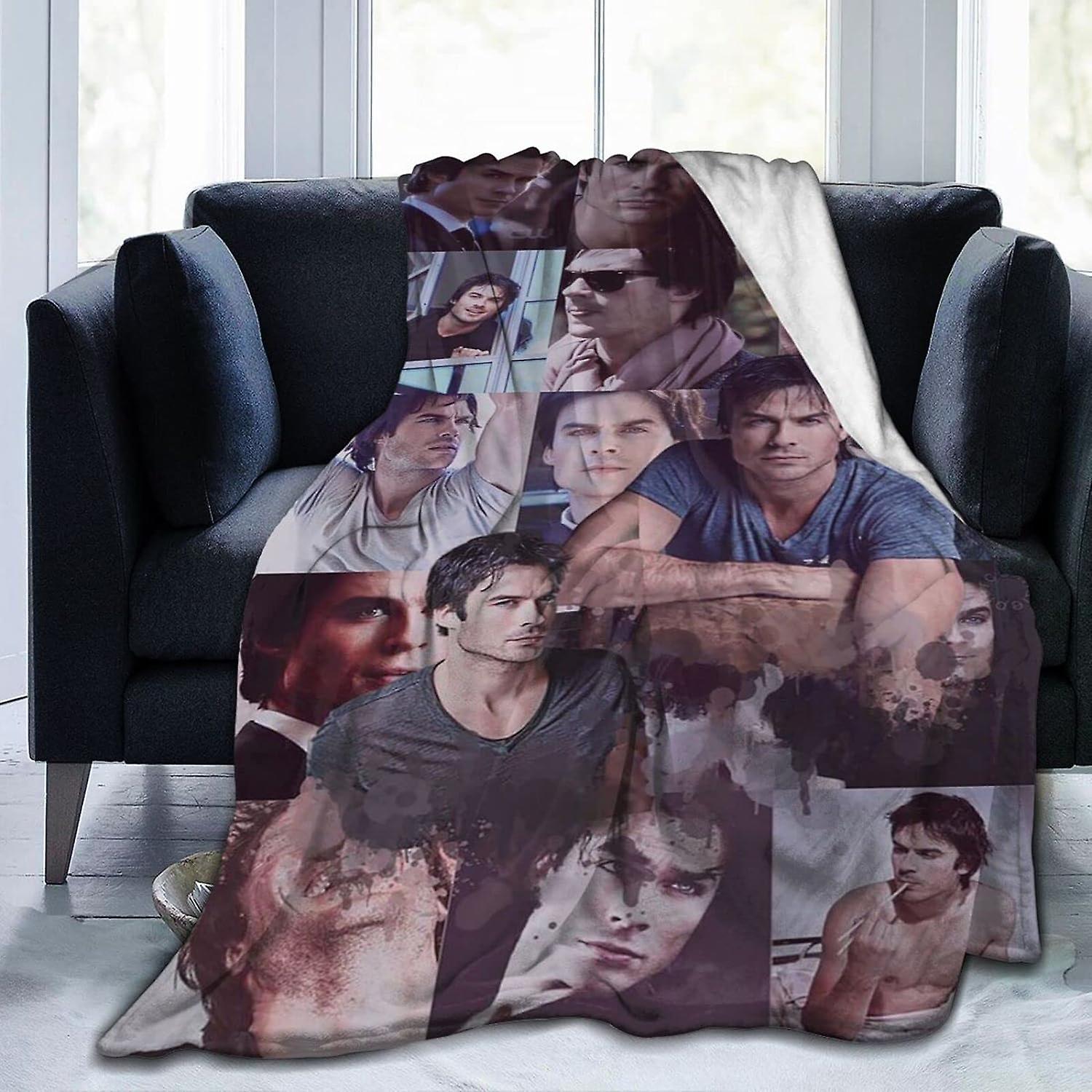 Ultra Soft Blanket Ian Somerhalder Throw Blanket Fluffy and Warm Anti Static Single Blanket Washable Throw Blankets ABD9354