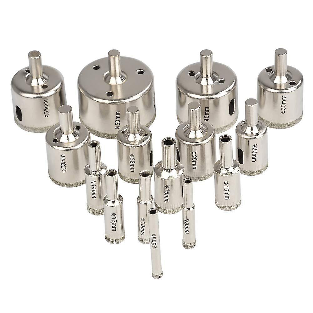 15Pcs Diamond Drill Bits, Diamond Hole Saw Drill Bits, Tile Diamond Drill Bit, Drill Bit Set, Glass/