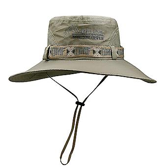 Summer Men Bucket Hat Outdoor Uv Protection Wide Brim Panama Safari Hunting Hiking Hat Mesh Fisherman Hat Beach Sunscreen Cap