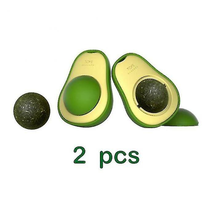 Avocado Mint Ball Cat Toy Kitten Play Lick Snack X2pcs