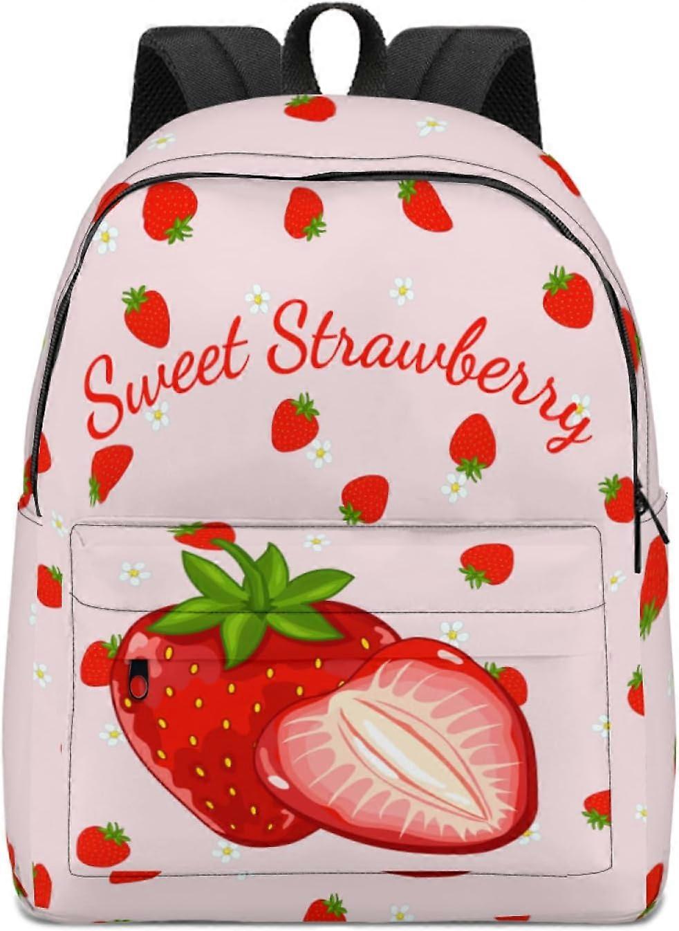 Gyerek hátizsák fiúknak, lányoknak, könnyű rózsaszín eper iskolatáska Óvoda Általános Középiskola Vízálló Multifunkcionális nagy hátizsák Bo