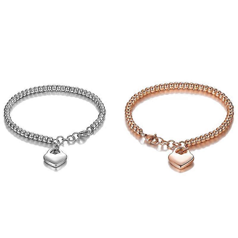 Women's  Heart Stretch Bracelet-2pack
