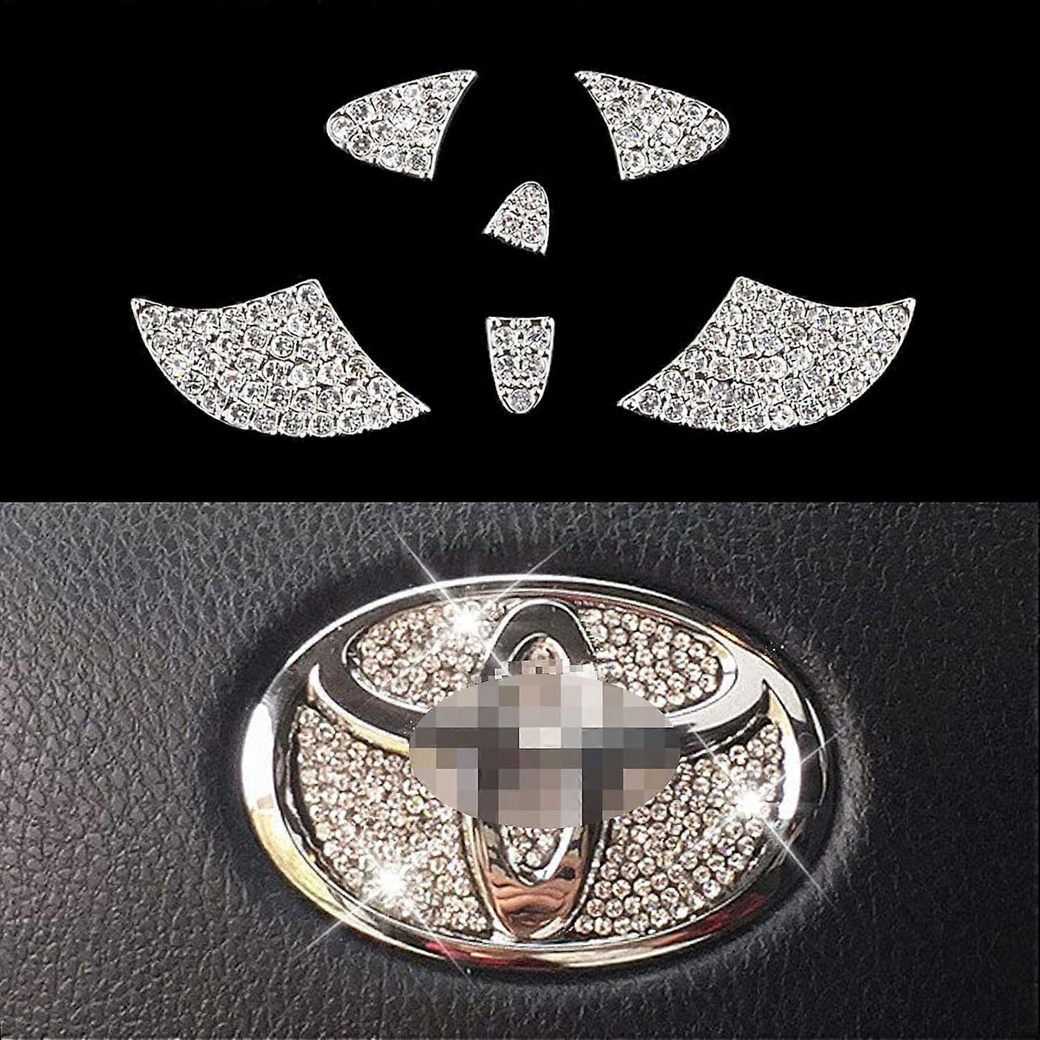 Καπάκια λογότυπου τιμονιού Bling DIY κρύσταλλο διαμαντιού αυτοκόλλητο αξεσουάρ μέρη έμβλημα εσωτερική διακόσμηση μικρό