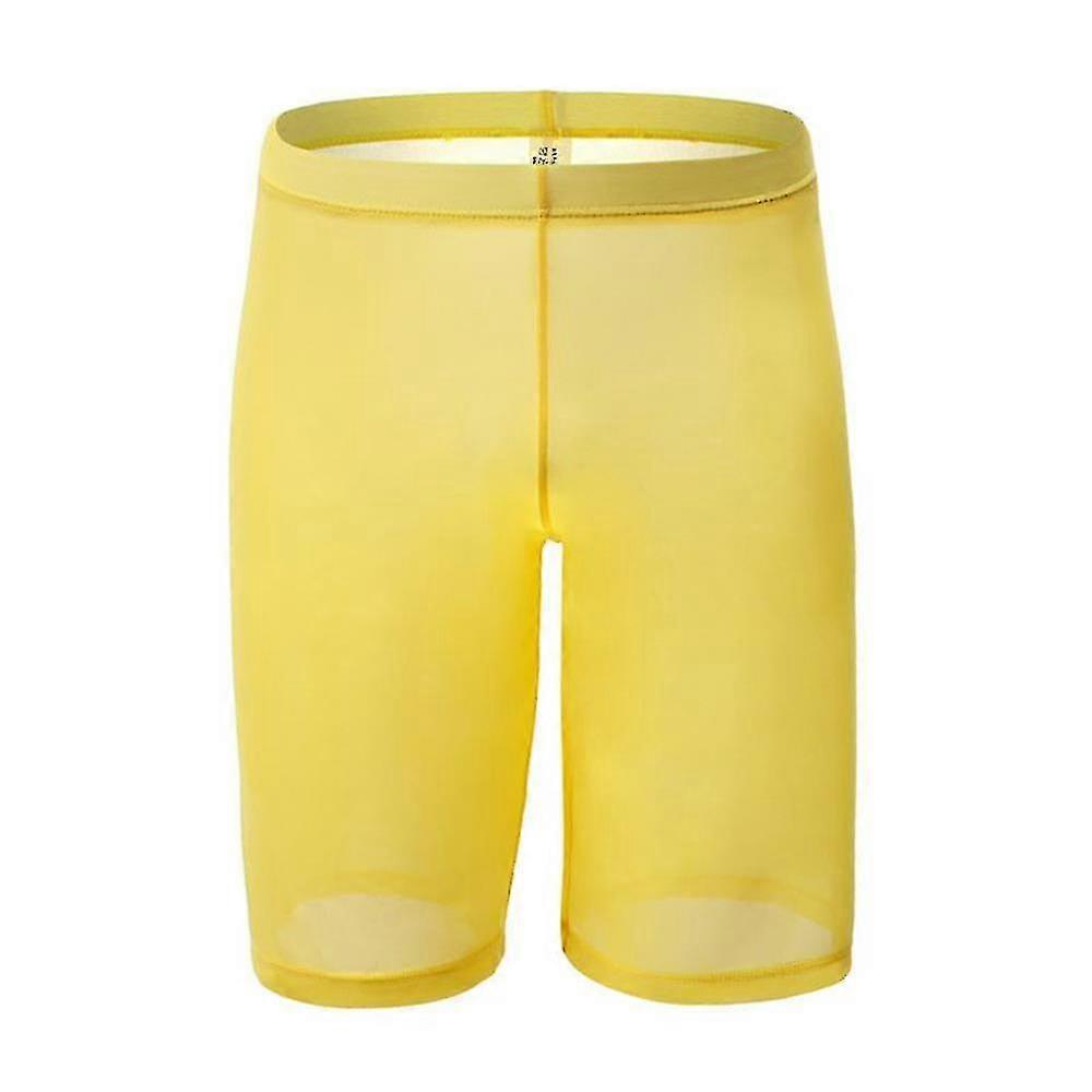 Hommes Solid Low Waisted Bottoms Boxer Shorts Slip Mesh See Through Underwear
