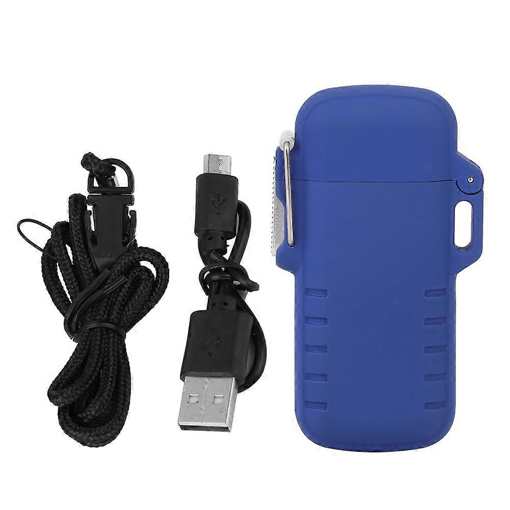 USB Double Arc Pulse Waterproof Electronic Cigarette Lighter for Men GiftBlue