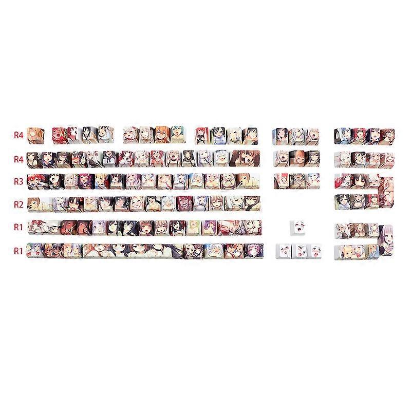 PBT 108 touches Ahegao Keycap Sublimation Colorant OEM Profil Anime Clavier Keycap