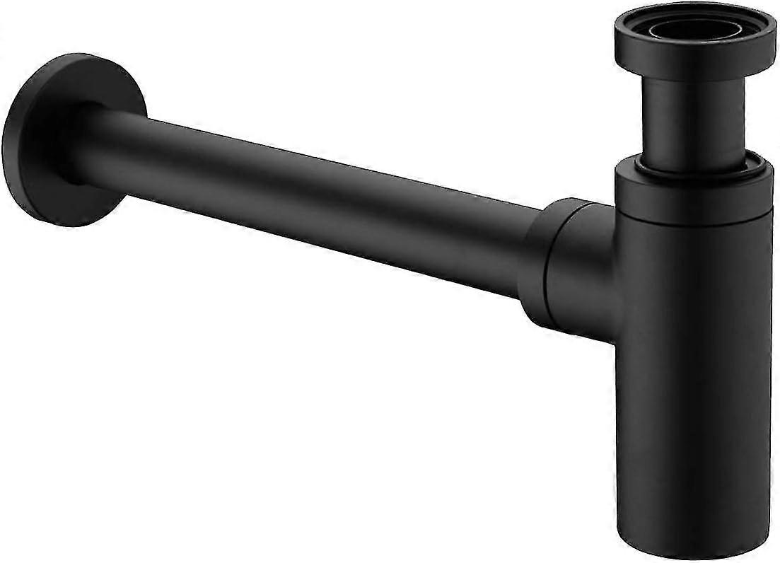 Brass Sink Trap, Universal Design Trap 1 1/4 x 32mm, Adjustable Anti Odor, Matte Black