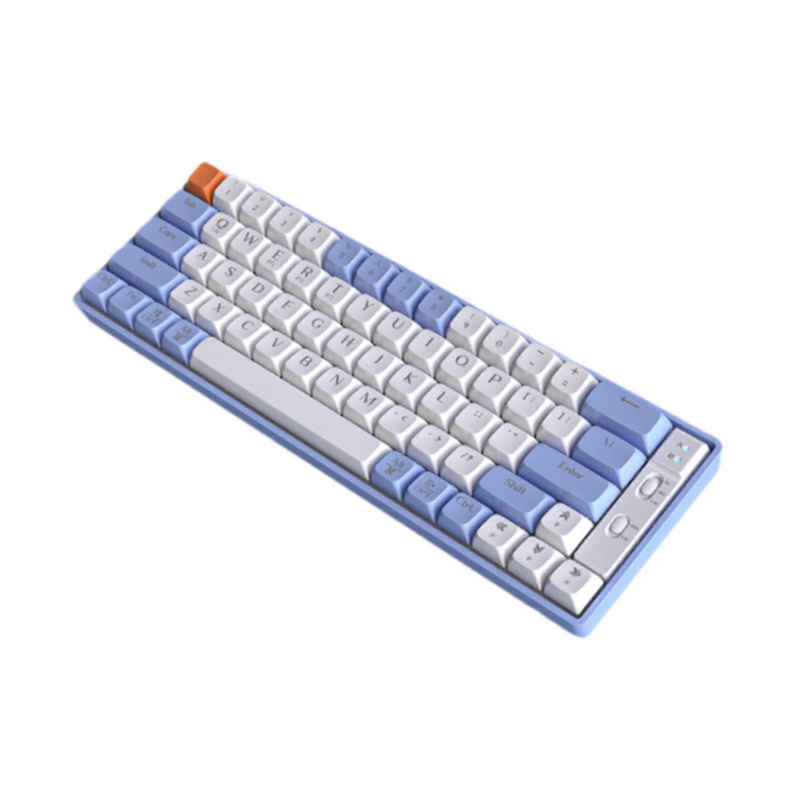 65 Keys Layout Gaming Keyboard Hot Swappable Wireless Multifunctional Type C Blue White