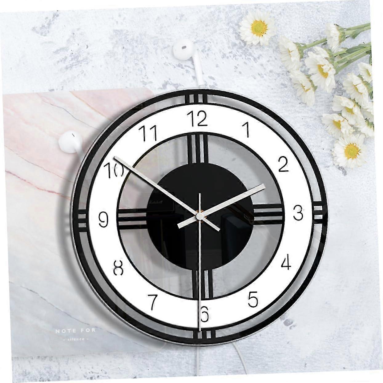 Retro Clock Hanging Clock Round Clock Acrylic Clock For Home Decoration