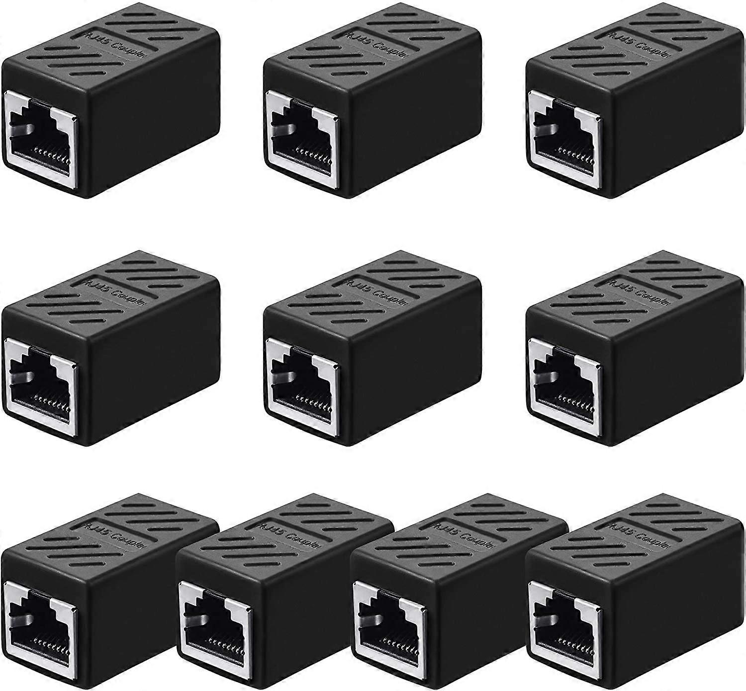 Network cable extension adapter network cable connector butt joint (black) 10 pieces