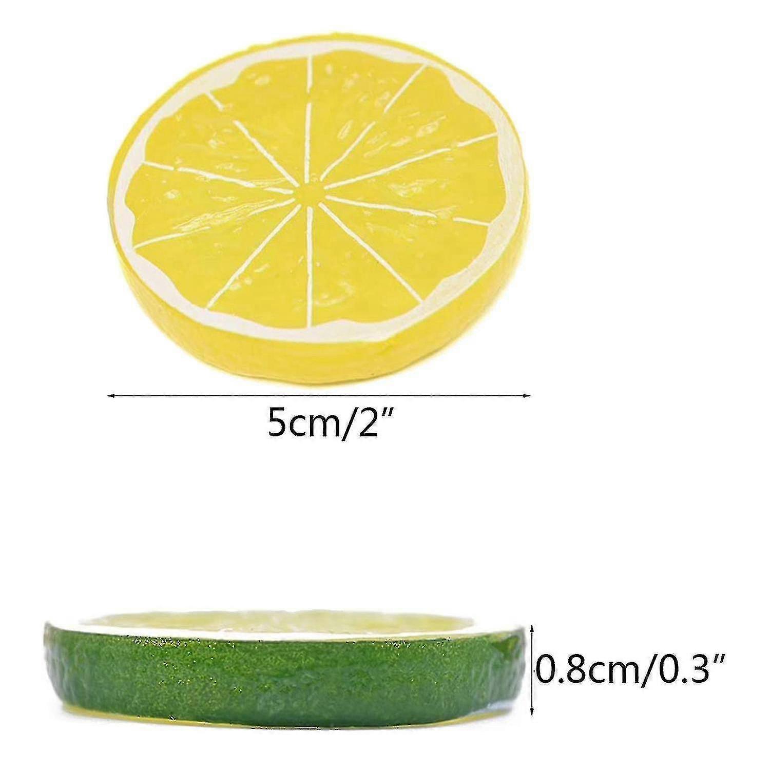 20pcs 2in Artificial Lemon Slices,  Decorative Ornament