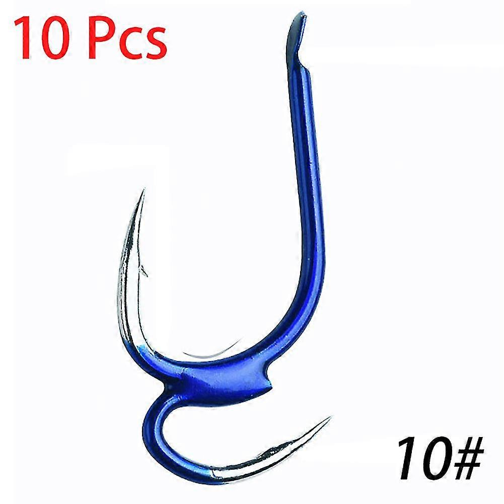 10pcs High Carbon Steel Fishing Hooks With Barbs, Double Strength And Sharpness