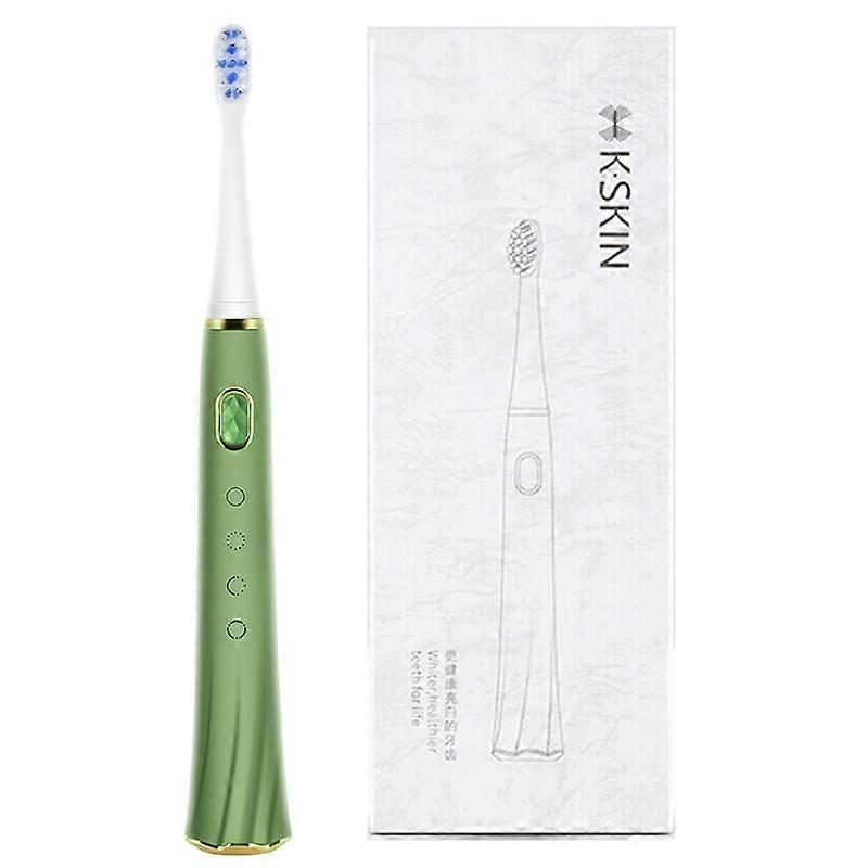 KINGDOM Electric Sonic Toothbrush 4 Mode USB Rechargeable Adult 45 Days Battery Life With 2 Replacement Heads KD300