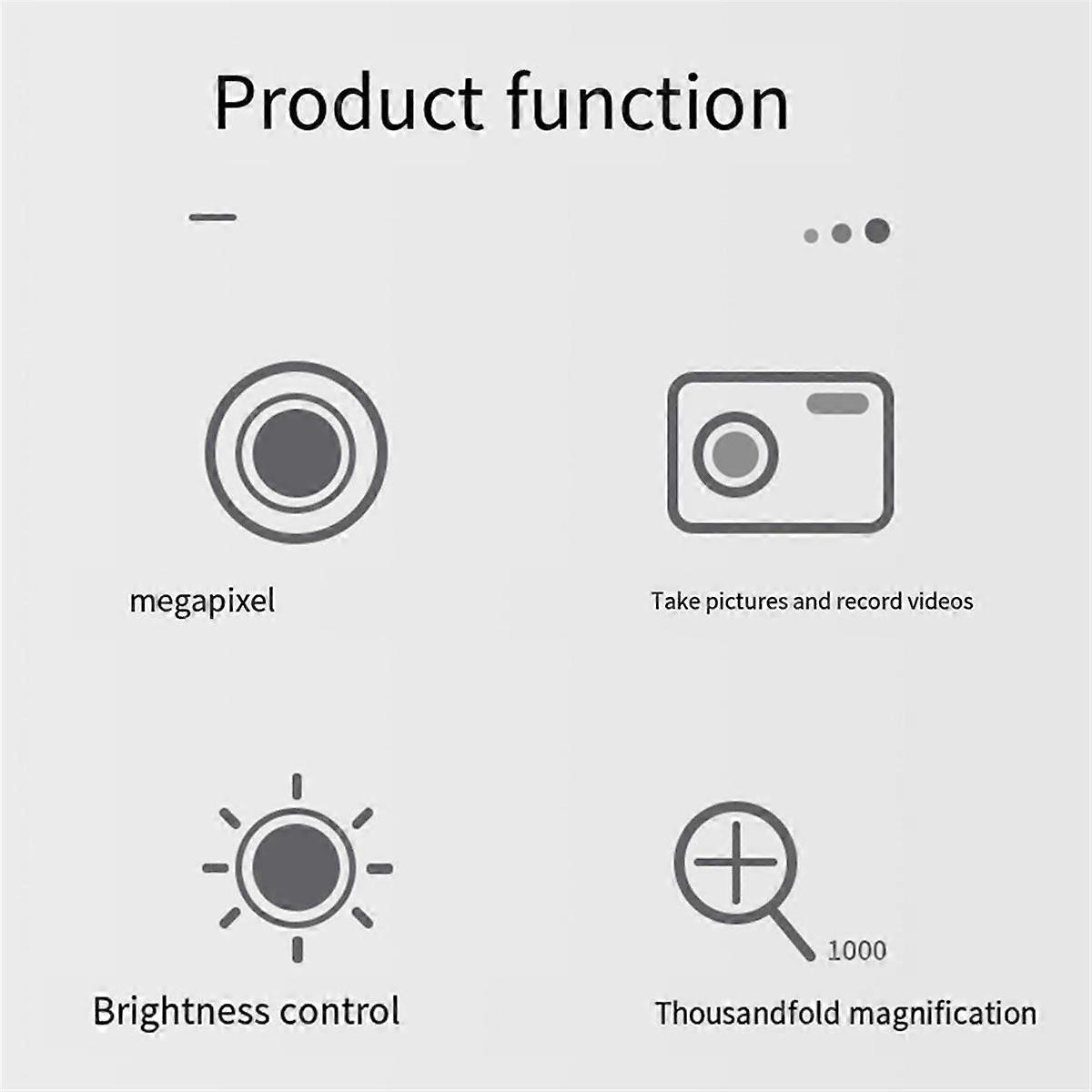 Microscope sans fil, microscope numérique portable USB WiFi, grossissement sans fil 50 à 1600x 8 LED avec support en métal