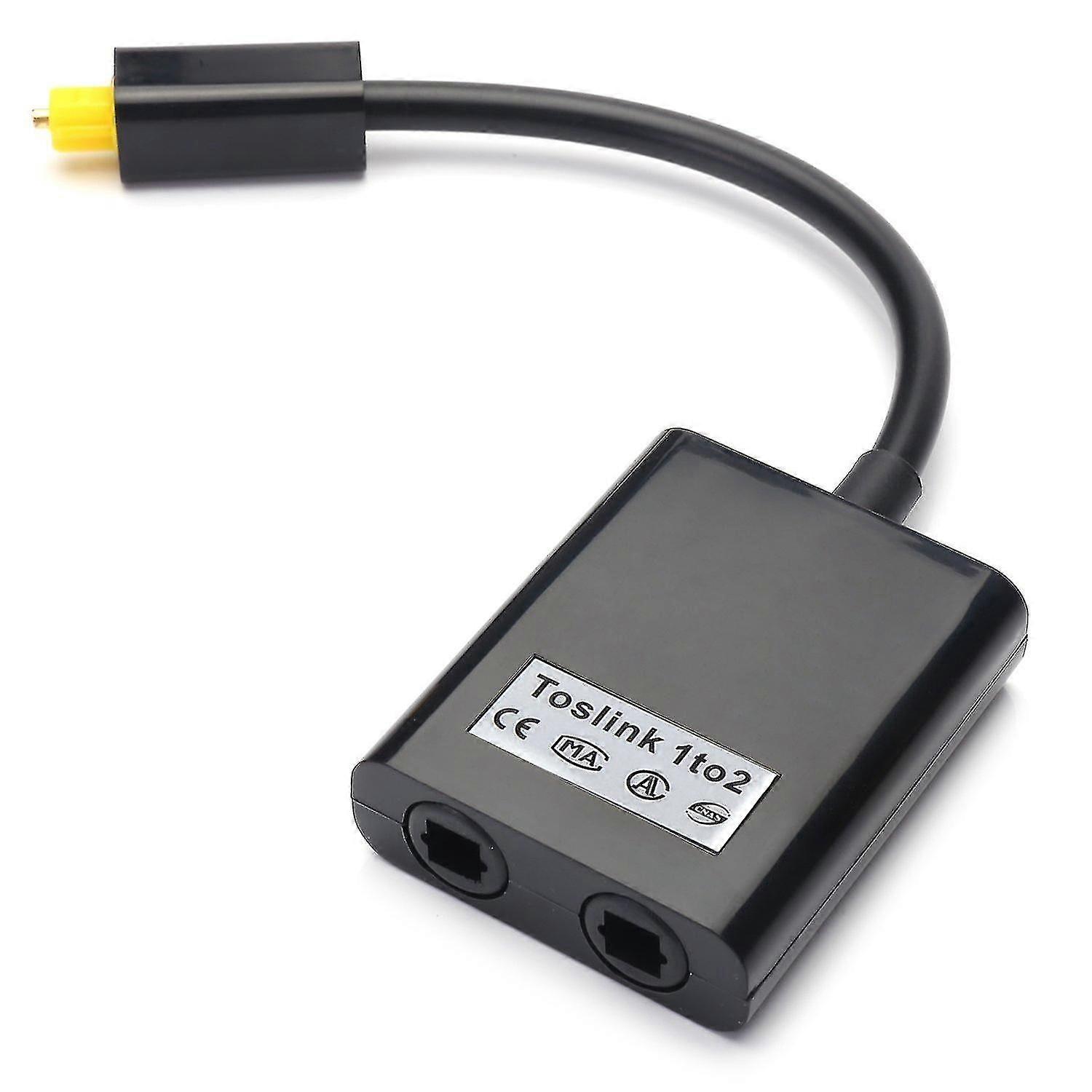 Glasfaser-Audiokabel Dual Port Toslink Digital Optical Audio Splitter Adapter 1 In 2 Out Schwarz 10cm