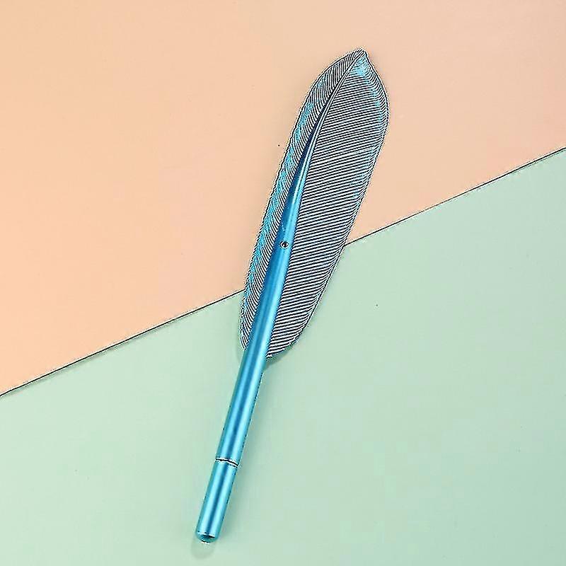 4pcs Feather Shape Pen 0.5mm Black Feather Pen