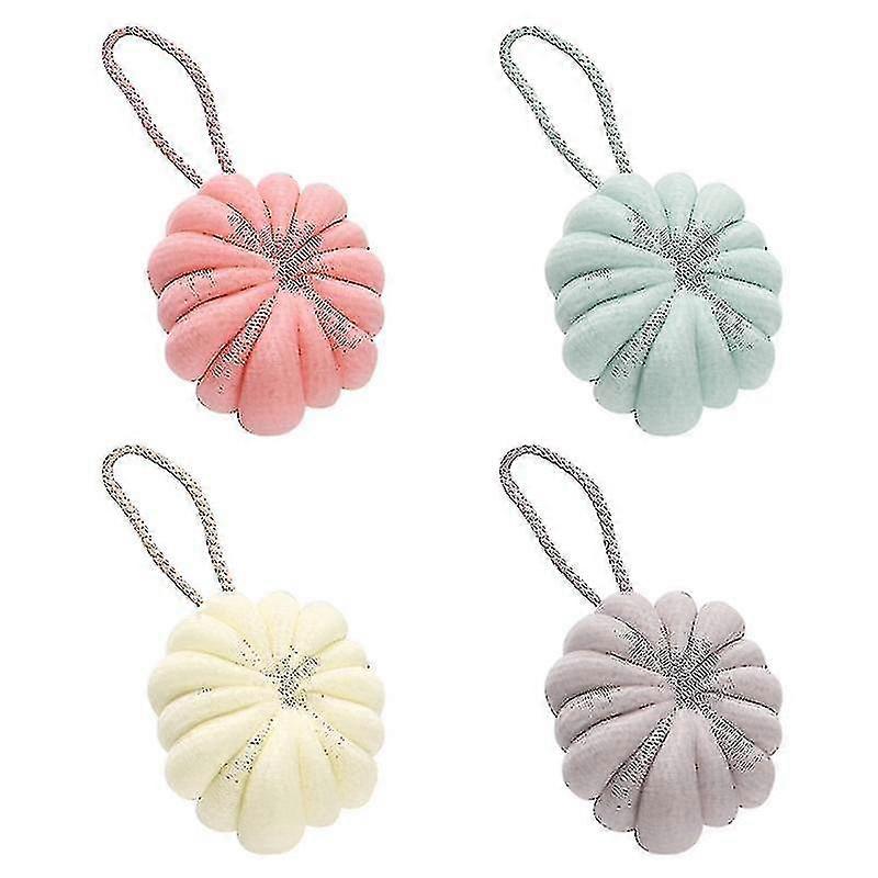 4pcs Bath Sponge Ball Shower Bubble Balls Exfoliating Scrubber Soft Mesh Foaming
