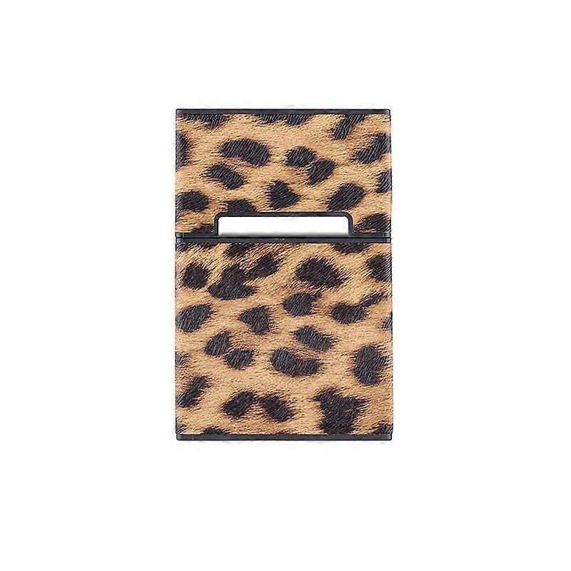 Leopard Zigarettenetui für Frau Männer Leder Box Halter Rauchen Zubehör Knopf Design 4 Farben
