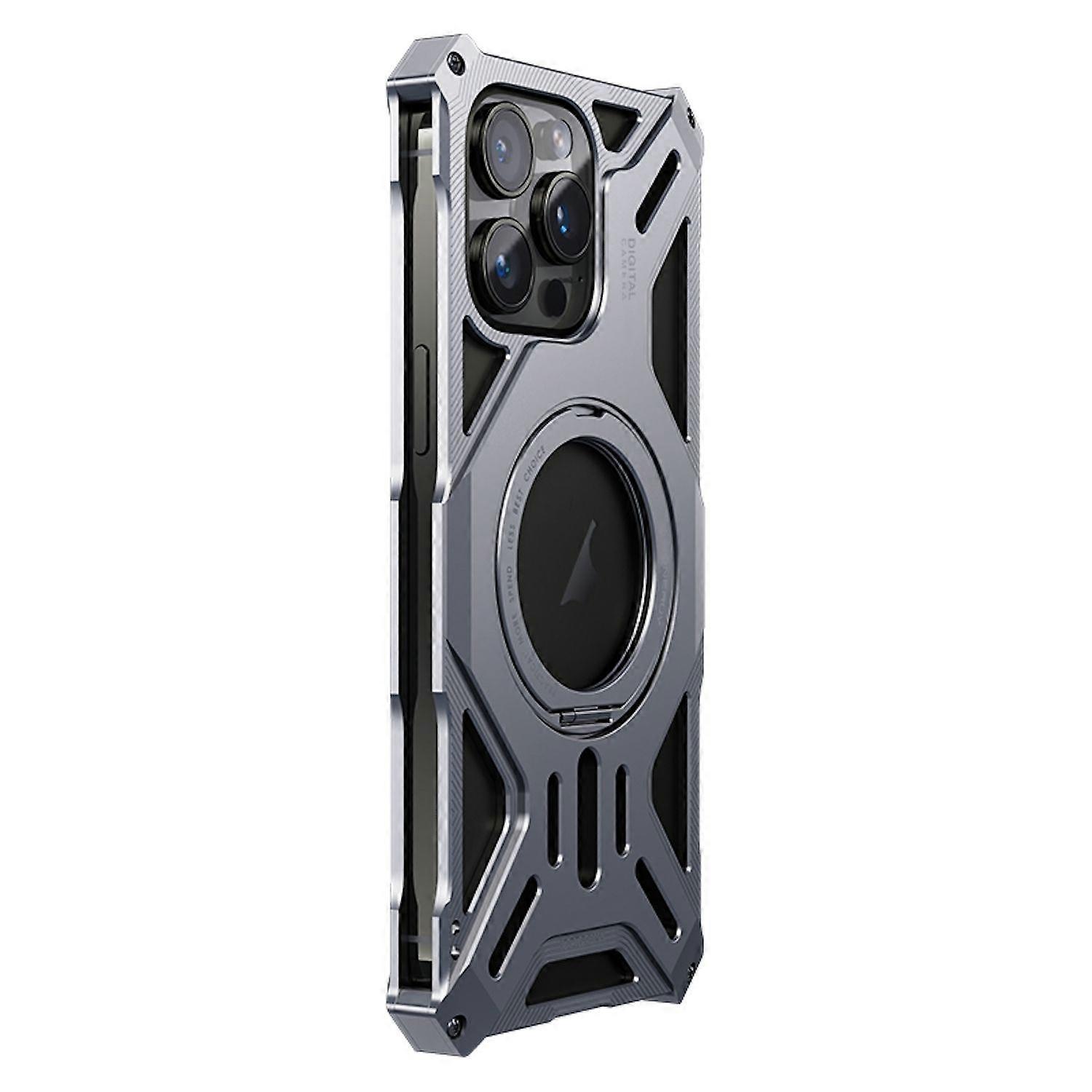 For Apple iPhone 16 Pro Max Luxury Frame Metal Magsafe Case Gray