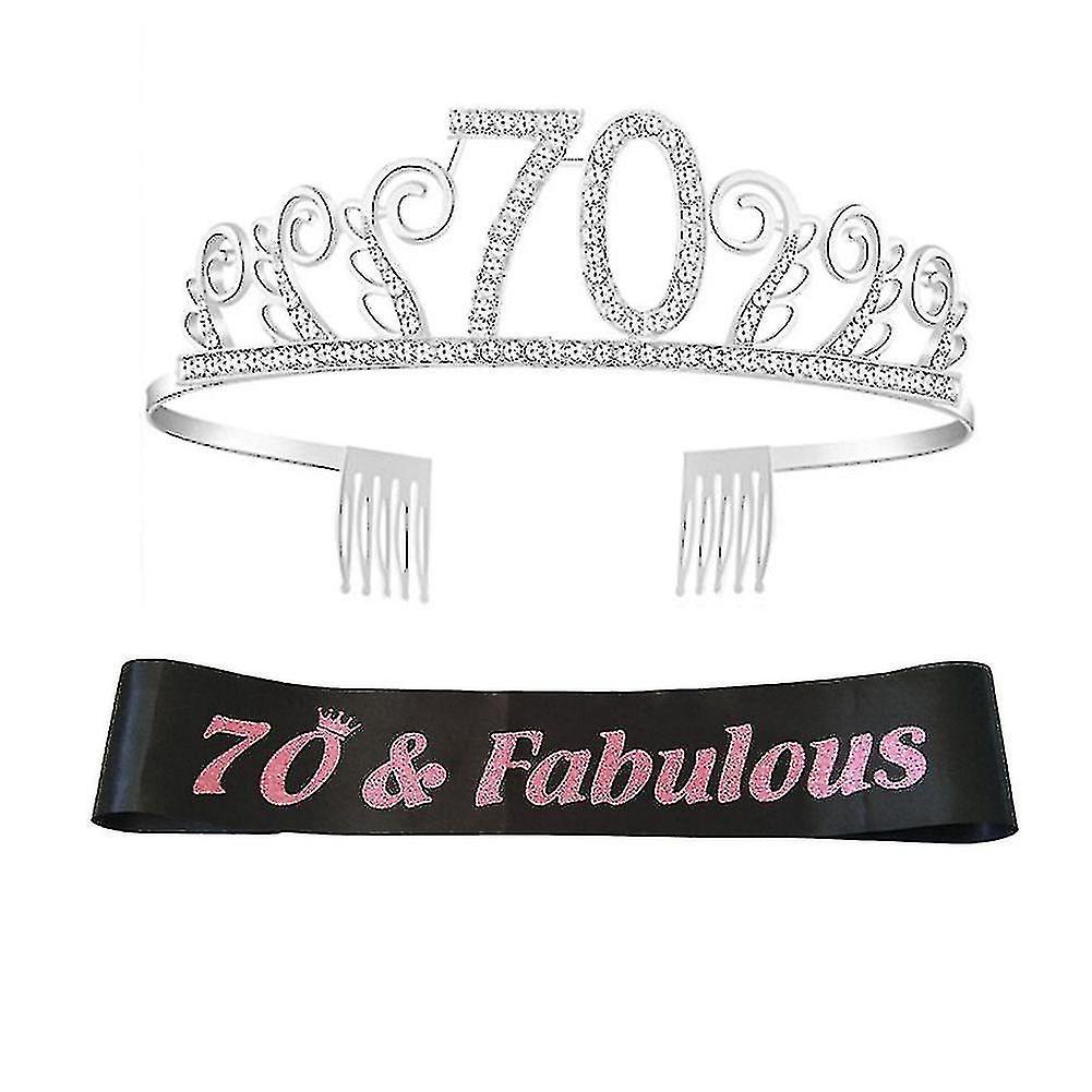 Birthday Tiara Crown With Shoulder Strap Set For Birthday Party Supplies