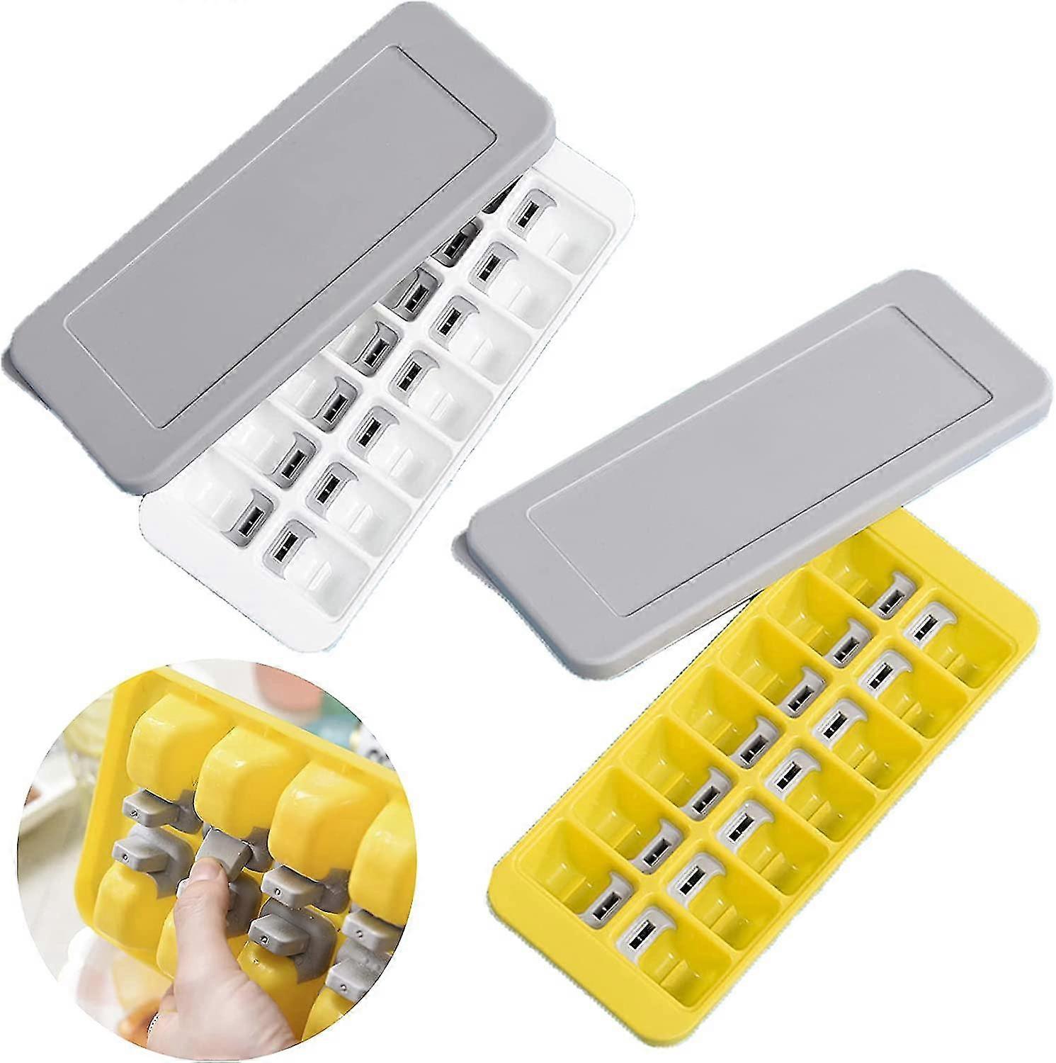 2 Pieces Silicone Ice Cube Tray, Ice Cube Tray With Lid