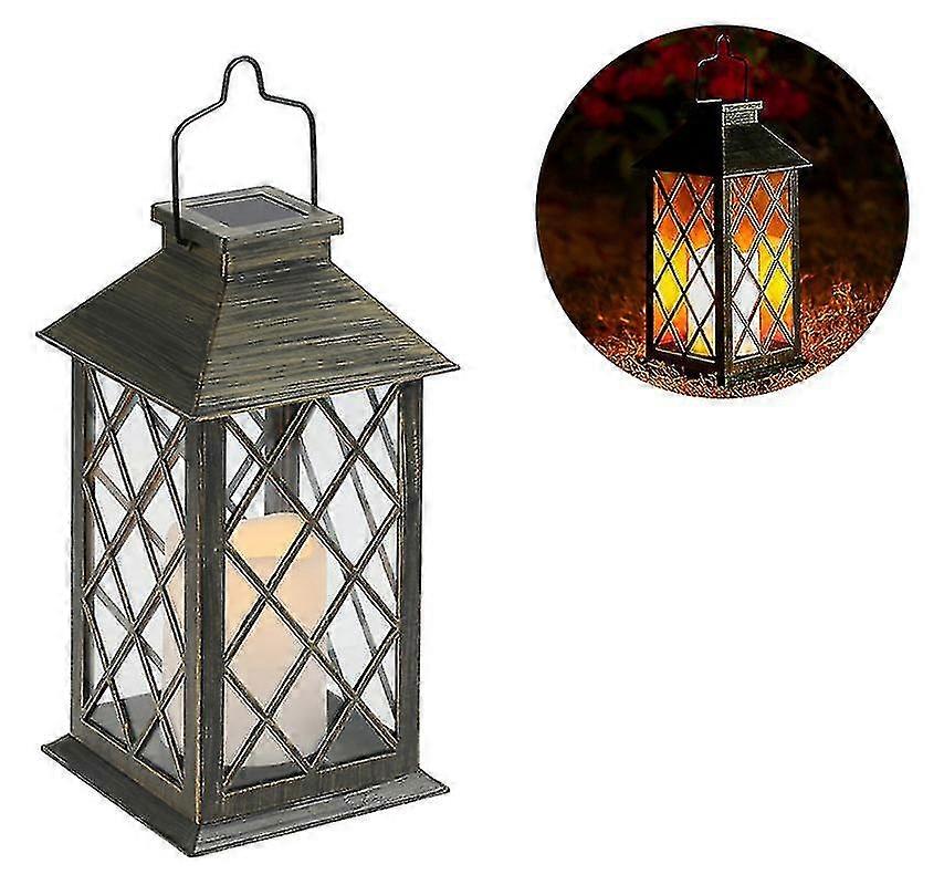 Solar Lantern With Led Candle And Deceptively Real Flicker Effect