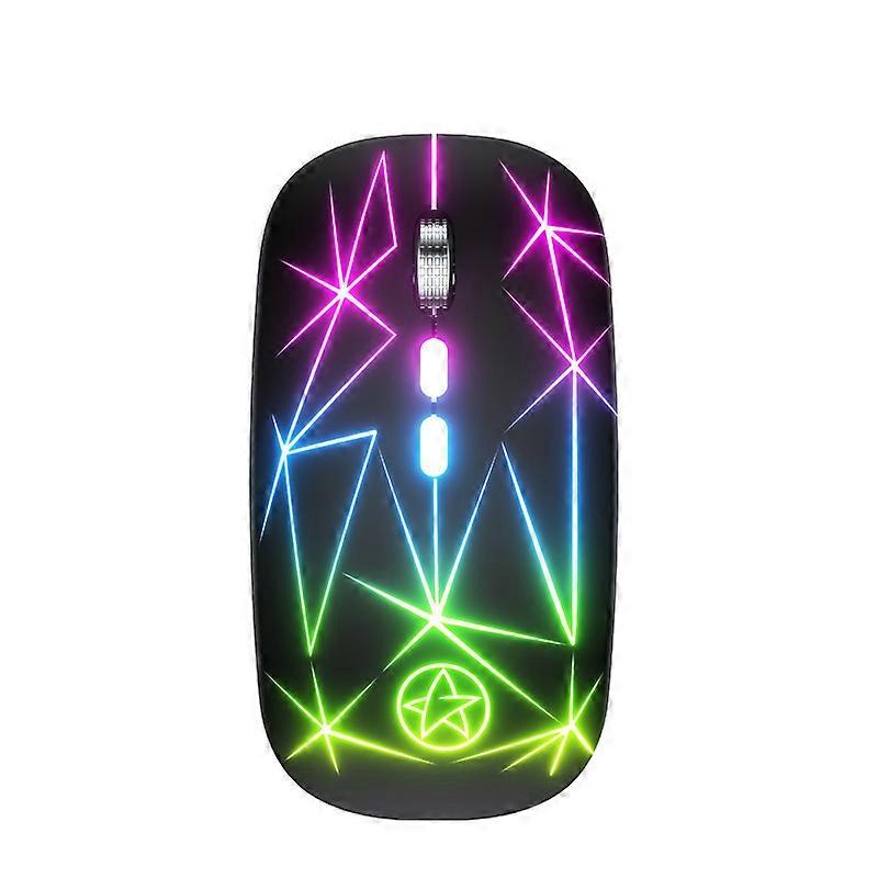 Wireless Bluetooth Mouse, Rechargeable LED Dual Mode, Bluetooth 5.1+2.4G, Starry Black
