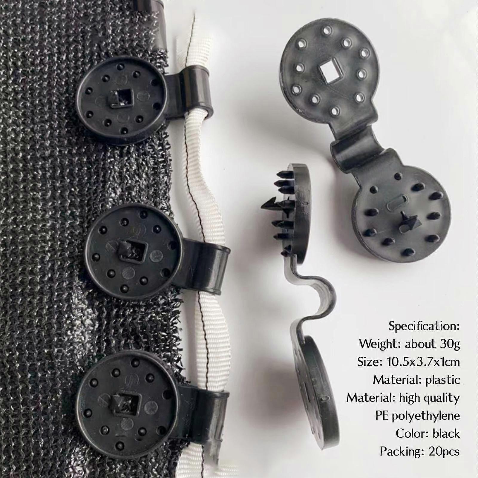 20 pieces Special clip with eyelet, fixing clips for concealment and shading net, for blackout net, shade net, privacy screen, fence protection net