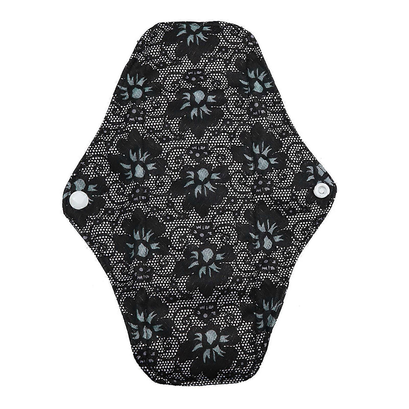 Reusable Bamboo Cloth Washable Menstrual Pad Mama Sanitary Towel Pad Black L