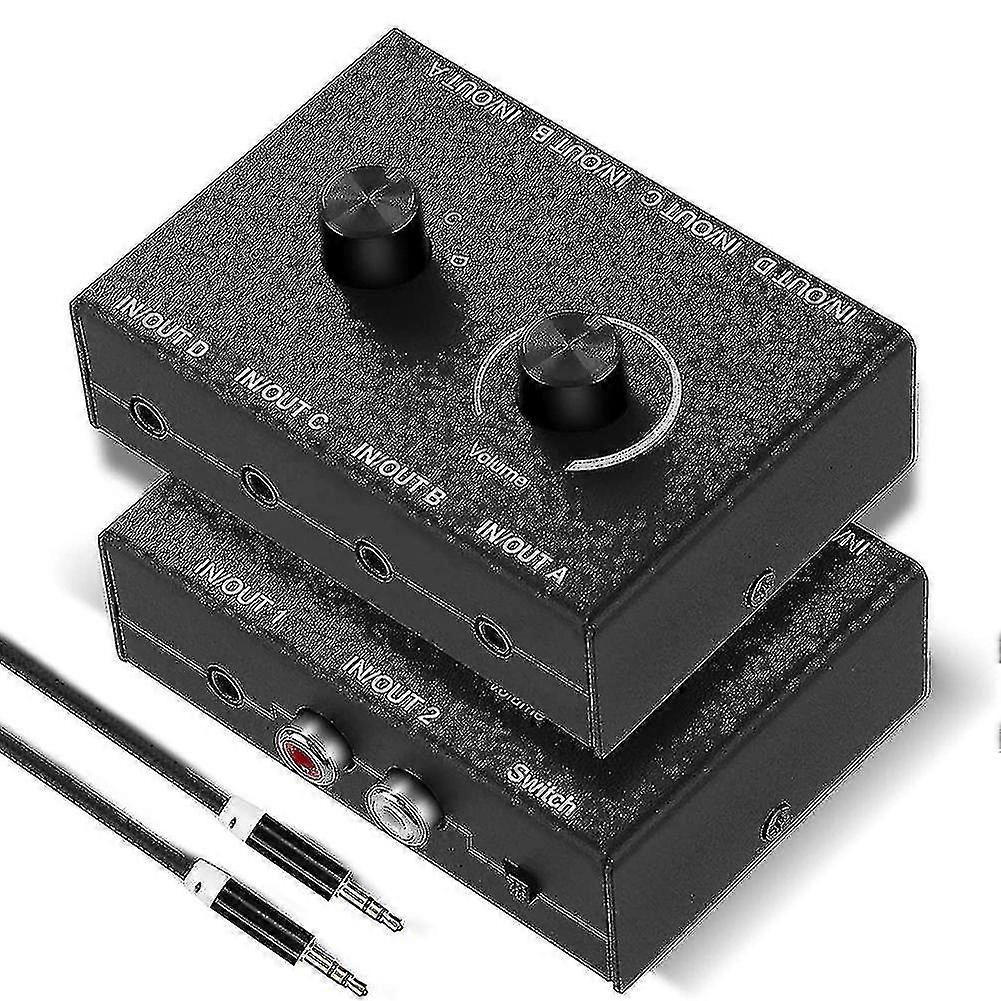 3.5mm Audio Switch,4 In 1 Out,1 In 4 Out Aux Audio Selector