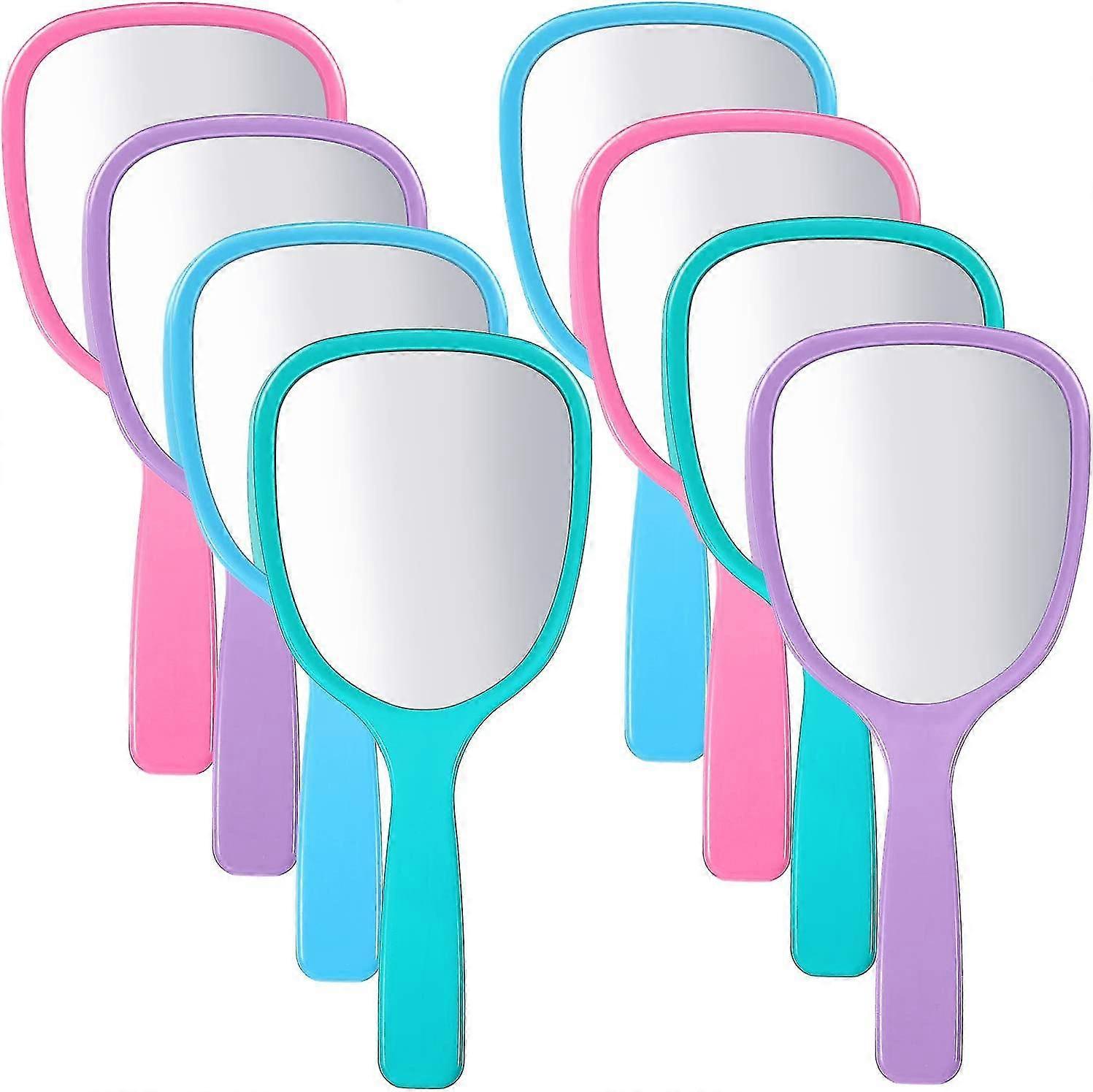 8 Pieces Handheld Hand Mirror Bulk Compact Travel Makeup Mirror