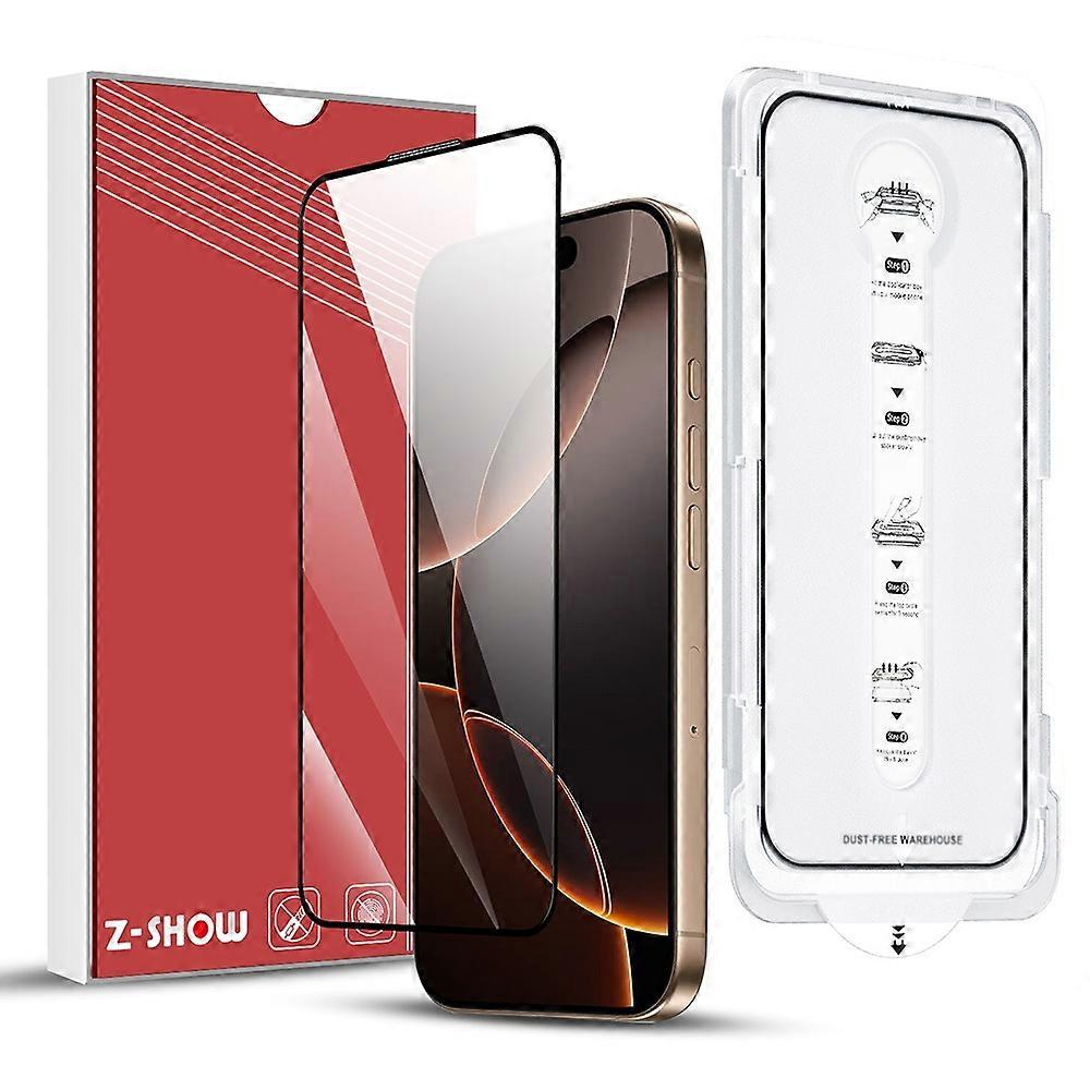 For iPhone 15 Pro Tempered Glass Ultra Clear Screen Protector with Dust-Proof Net