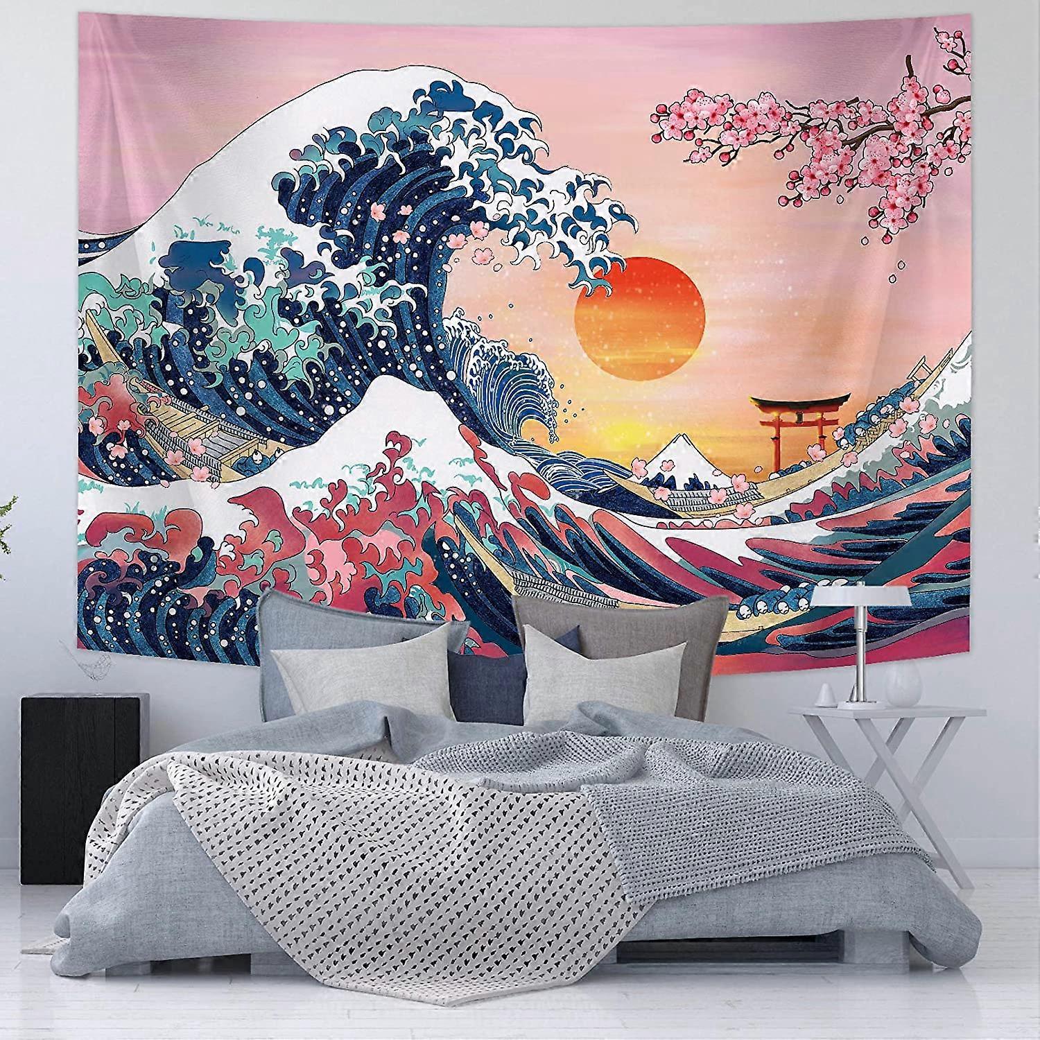 Ocean Waves Sunset Tapestry (59x78.7 In)