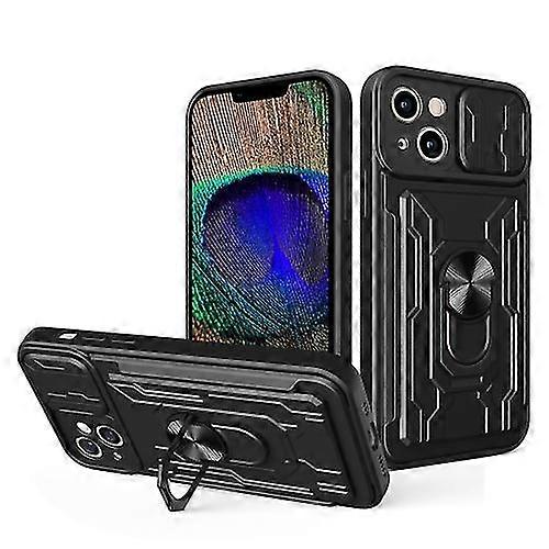 Compatible with Iphone 15 Sliding Camshield Tpu+pc Mobile Phone Case With Card Slot