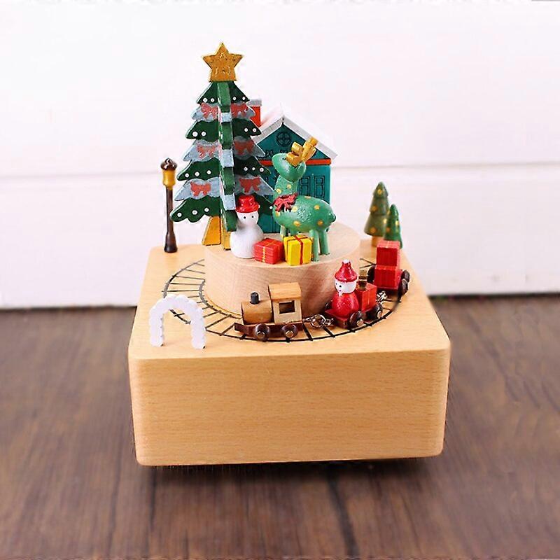 クリスマスオルゴール手作り木製オルゴールホームデコレーションホリデーギフトあなたと鹿